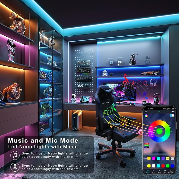 Ledagic Led Lights for Bedroom 50 ft, Color Changing Led Strip Lights with App & Remote Control, Dimmable RGB Music Sync Lights for Bedroom with Timer, Ideal for Party, Home Decoration, Gaming