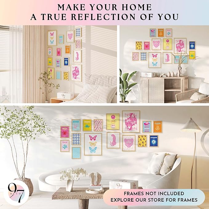 97 Decor Large 11x14 Cute Preppy Room Decor Teen Girls - Preppy Wall Decor, Trendy Preppy Posters For Room Aesthetic, Preppy Pictures For Wall, Summer Prints Preppy Travel Stuff Dorm Decorations (Unframed)