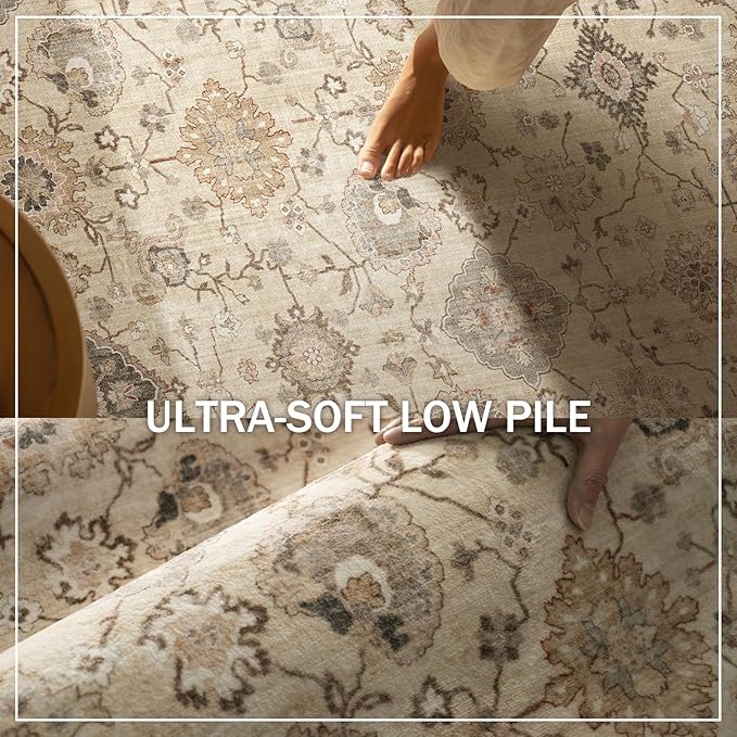 Machine Washable Hallway Runner Rug: 2'x6' Kitchen Rugs Stain Resistant Non Slip Low Pile Soft Carpet Runners for Hallways Indoor Entryway Kitchen Beside Bedroom Bathroom Farmhouse