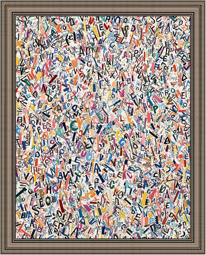 Vintage Framed Colorful Abstract Wall Art Banksy Painting Artwork Graffiti Canvas Print Poster Pictures for Bedroom Living Room Bahtroom Home Office Decor