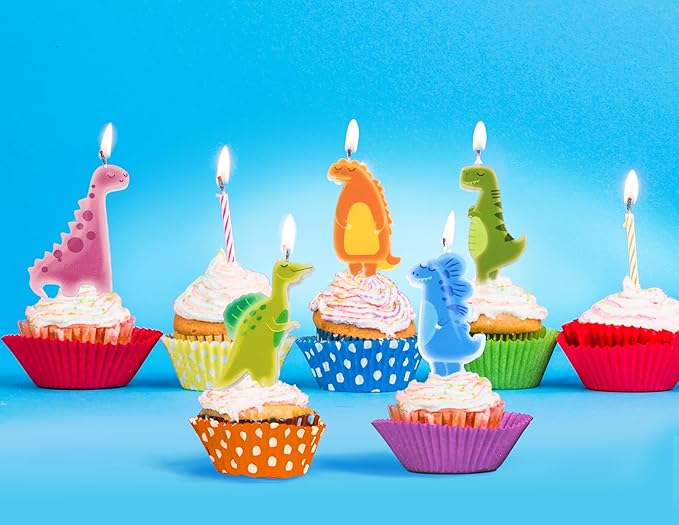 Streamline Imagined Decorative Birthday Candles - Dinosaur (5 Candle Pack)