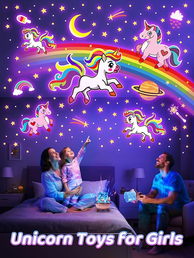 Carousel Night Light for Kids,15 Music+15 Films+315 Colors Star Projector for Kids Night Light Projector,360°+Remote+1200mah Unicorn Toys for Girls Room Decor,Autism Toys,Toddler Gifts for Girls Baby