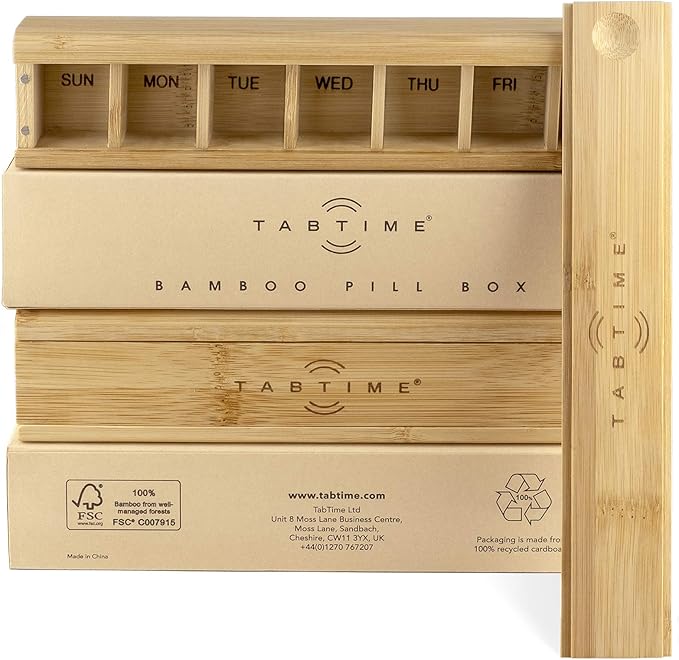Bamboo Weekly Pill Organizer - 7 Day Wood Tablet Box - Ideal Aesthetic Pill Organizer for Vitamins or Supplements?