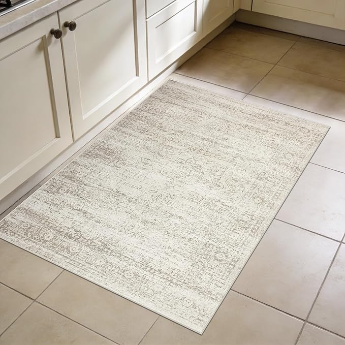 Srugn Washable Rugs 2x3 Entryway Area Rugs for Kitchen,Living Room,Bedroom- Small Low Pile Non Slip Throw Rugs for Enterway Bathroom,Vintage Indoor Door Mat for Farmhouse Home Office Decor