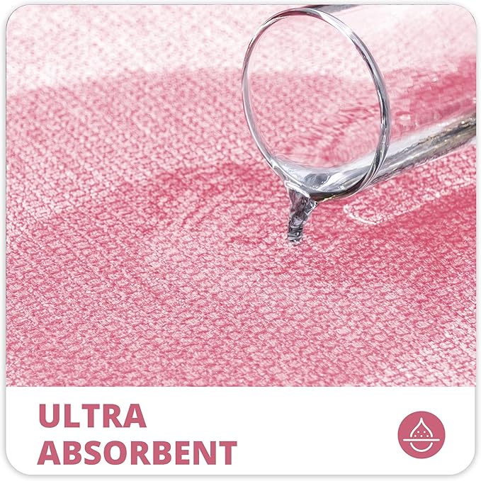 Bosap Bath Mat,Ultra Thin Bathroom Rugs,Rubber Bath Mats for Bathroom,No Slip Bath Rugs,Quick Dry,Machine Washable,Low Pile,Absorbent,Shower Outside,Sink,Home Decor Accessories.Pink,2'x3'(24x36inch)