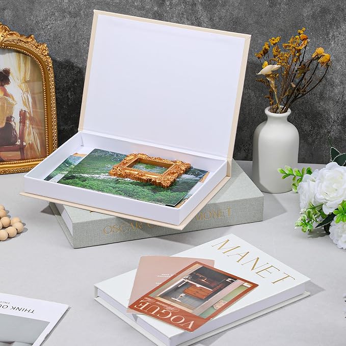 Set of 3 Decorative Books for Home Decor Aesthetic, Faux Linen Books for Decoration, Decorative Books With Storage, Magnetic Closure Linen Fake Book Boxes for Coffee Table, Shelf, Mantel