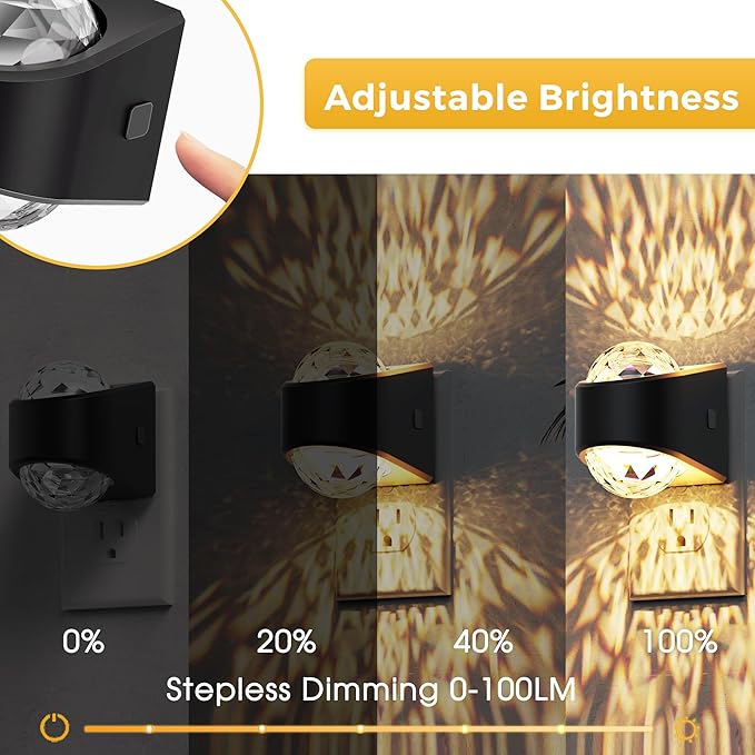 L LOHAS LED Night Light,Night Lights Plug into wall, Projector Night Light with Dusk to Dawn Sensor,3000K Soft White, Adjustable Brightness, Nightlight for Kids Nursery Bathroom Christmas Gift