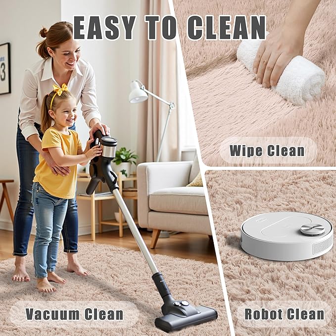 5x7 Area Rug for Living Room:Ultra Soft Fluffy Shag Beige Rugs,Large Fuzzy Plush Indoor Non Slip Carpet Washable Rug for Bedroom Kids Nursery Office Dorm Modern Decor(Beige 5'x7')