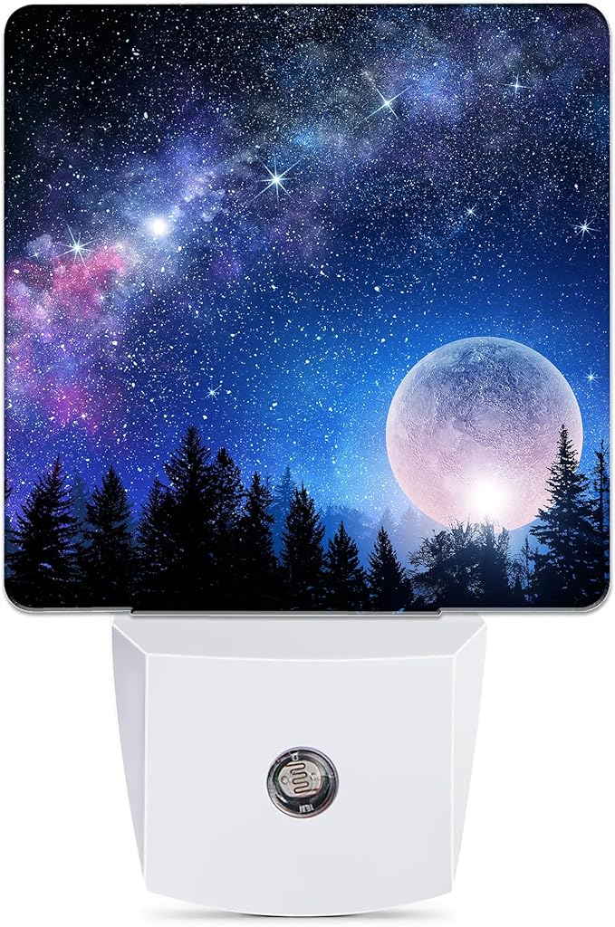 Fantasy Full Moon Dusk to Dawn Night Light, Auto Sensor Lamp Home Indoor Stairway Kitchen Corridor, Night Lights Plug into Wall Decor, Boys Girls Women Men Room Gifts