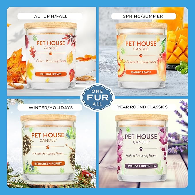 Pet House Candles, Plant-Based, Long Lasting, Clean Burning Scented Candles for Pet Odor - Lilac Garden, 2 Pack