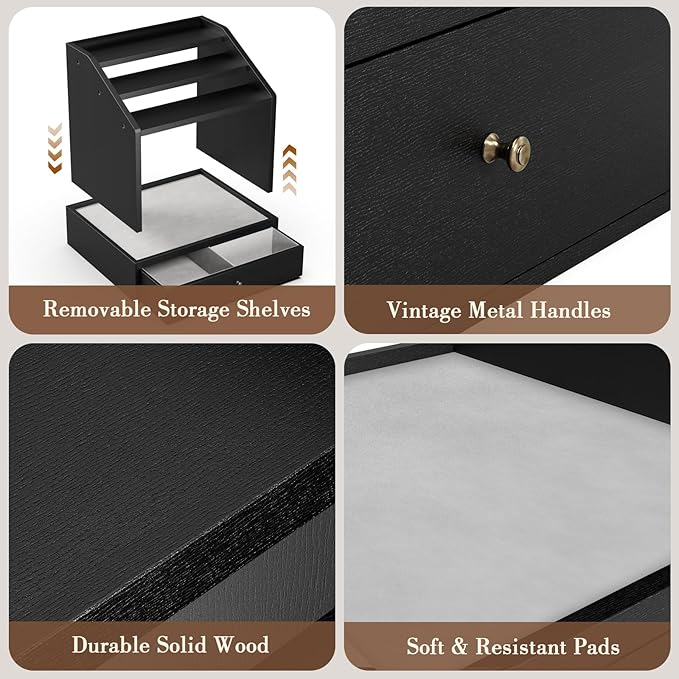 Miratino Cologne Organizer for Men, Large-Capacit Perfume Organizer for Men with 2-in-1 Design, 3-tier Cologne Stand, Wood Perfume Holders, Cologne Storage Display with Spacious Velvet-Lined Drawers