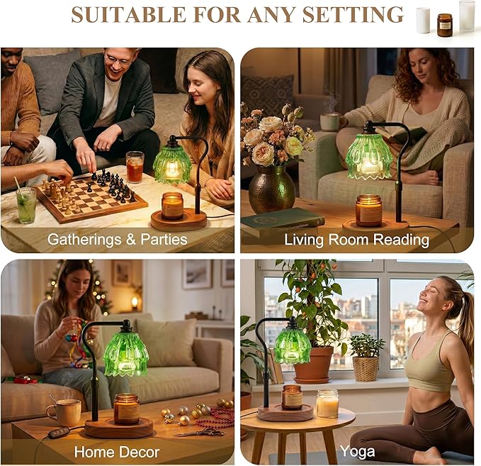Candle Warmer Lamp with Timer and Wireless Remote Control, Dimmable Candle Warmer for Jar Candles, Height Adjustable Wax Melts Warmer, House Warming Gifts New Home Decor, Gifts for Women Mom