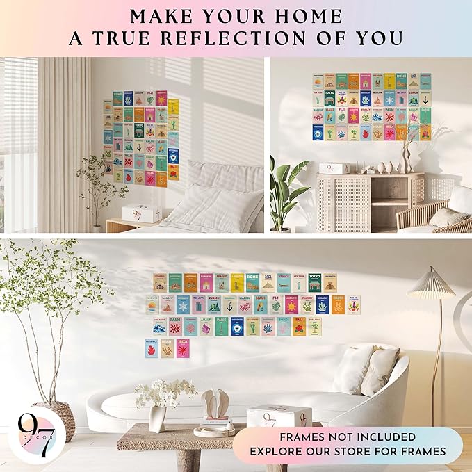 97 Decor Cute Preppy Room Decor Aesthetic - 40pcs Coastal Preppy Collage Kit, Colorful Preppy Posters For Teen Girls Room, Preppy Beach Room Decor, Summer Travel Wall Art Prints Dorm Decorations (4x6)