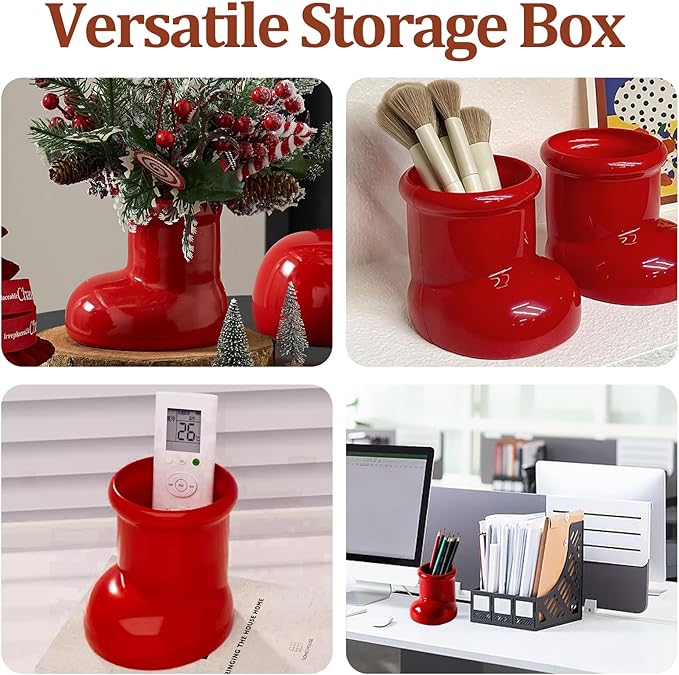 Cute INS Style Shoe-Shaped Multi-Functional Storage Bin, Decorative Organizer for Stationery, Cutlery, Makeup Brushes – Perfect for Desk, Bathroom, or Kitchen Décor, Ideal Gift Idea