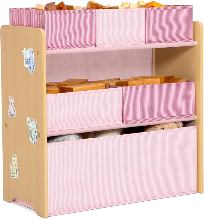 Delta Children - GapKids 6 Bin Toy Organizer - Greenguard Gold Certified, Blush Pink