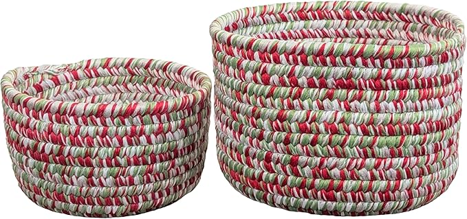 Holiday Tweed Nesting Baskets SET-2 - Holiday Blend
