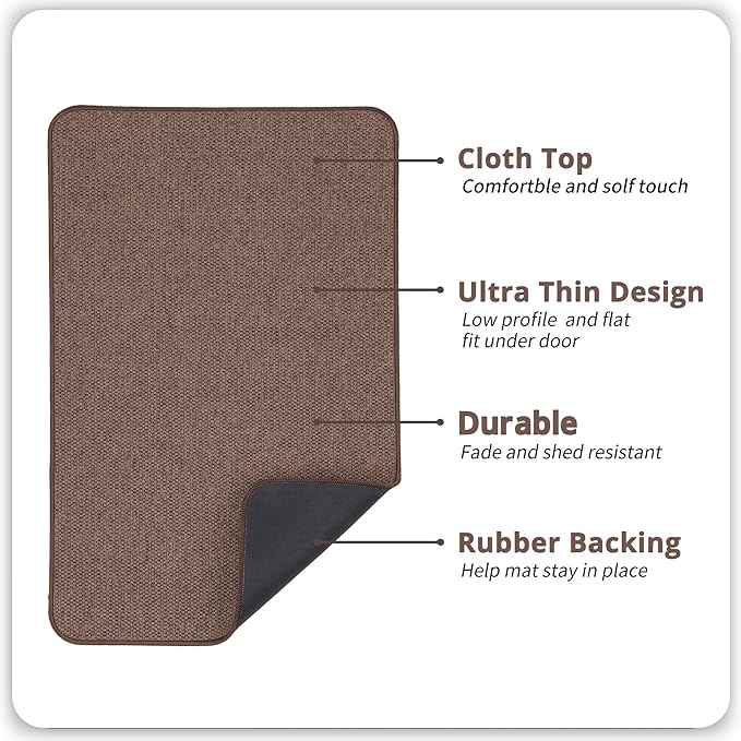 Bosap Bathroom Rugs Set 2 Pieces,Thin Bathroom Mats,Toilet Rugs,Quick Dry,Non-Slip,Machine Washable,Low Pile,Absorbent Bath Mats,Shower,Sink,Home Decor Accessories.Brown,1'5"x2'3"+1'8"x2" U Shape
