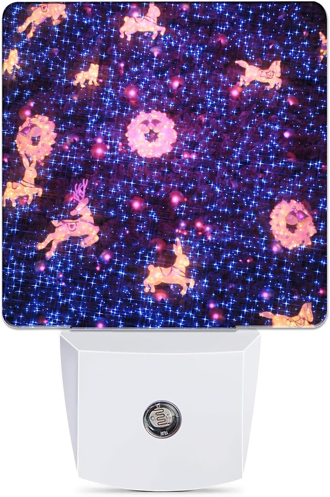 Christamas Decor Night Light, Galaxy Animals Plug into Wall with Dusk to Dawn Light Sensors, Warm Nightlights for Bedroom, Bathroom, Hallway, Kitchen, Gifts Ideal for Boys Girls Women Men