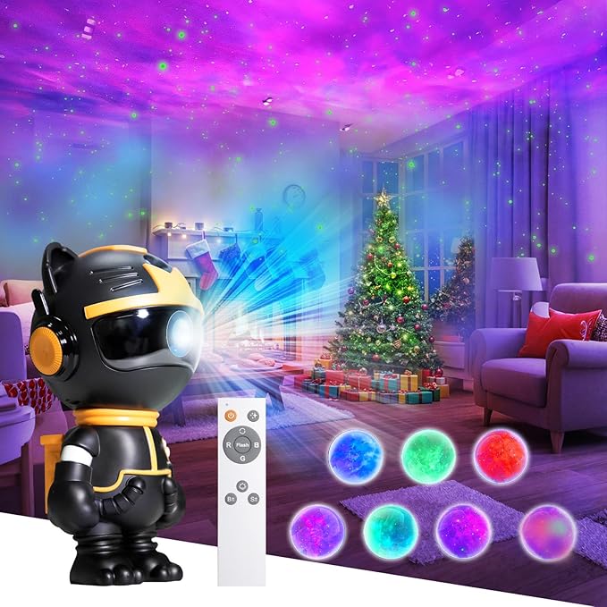 Start Projector-8 Colors Northern Light,Starry Nebula Ceiling LED Lamp, Robot Astronaut Galaxy Projetor with Remote,Galaxy Projector for Kids Room Decor Aesthetic,Star Projector for Bedroom
