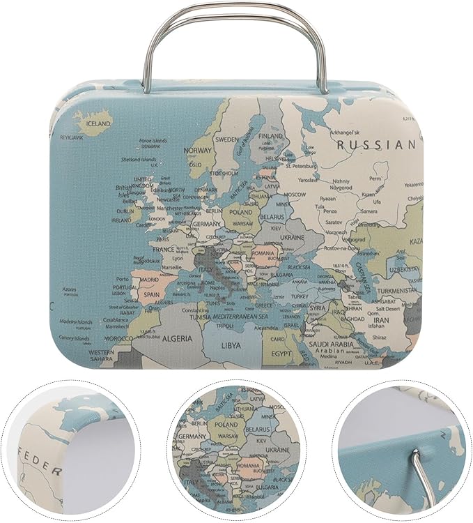 Vintage Mini Eyelash Storage Case Retro Small Jewelry Box Metal False Eyelash Container with Handle Travel Sundries Organizer for Makeup Accessories