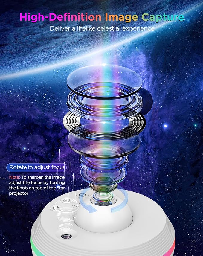 Galaxy Projector, 13 in 1 HD Planetarium Star Projector for Bedroom, Star Projector Light with Timer, Meteor & RGB Lighting Effects, Galaxy Light Projector for Kids & Adults