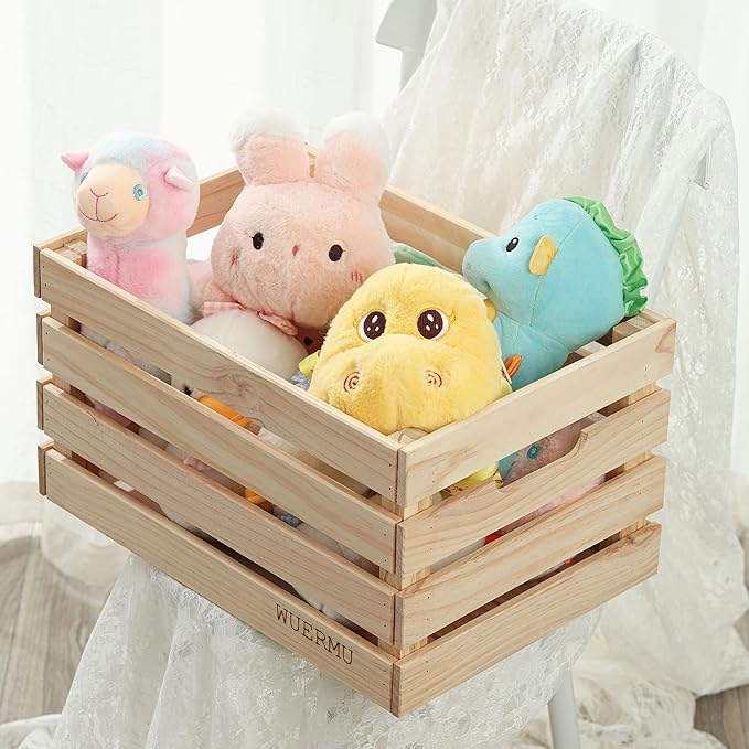Wooden Crates are Suitable for Storage, Milk crates, Wine Crates, Toy Crates, Display and Decoration, Camping, and Other Purposes. They are Sturdy and Durable, set of 2 Length of 17.7 inches.