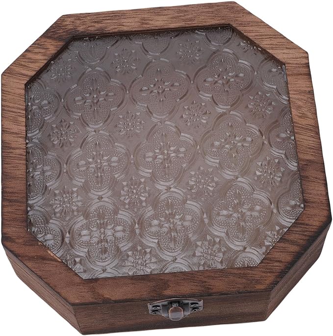 Vintage Floral Wooden Vintage Floral Wooden Jewelry Box - Small Decorative Makeup Organizer with Rustic Design - Elegant Storage for Jewelry and Cosmetics - for Any