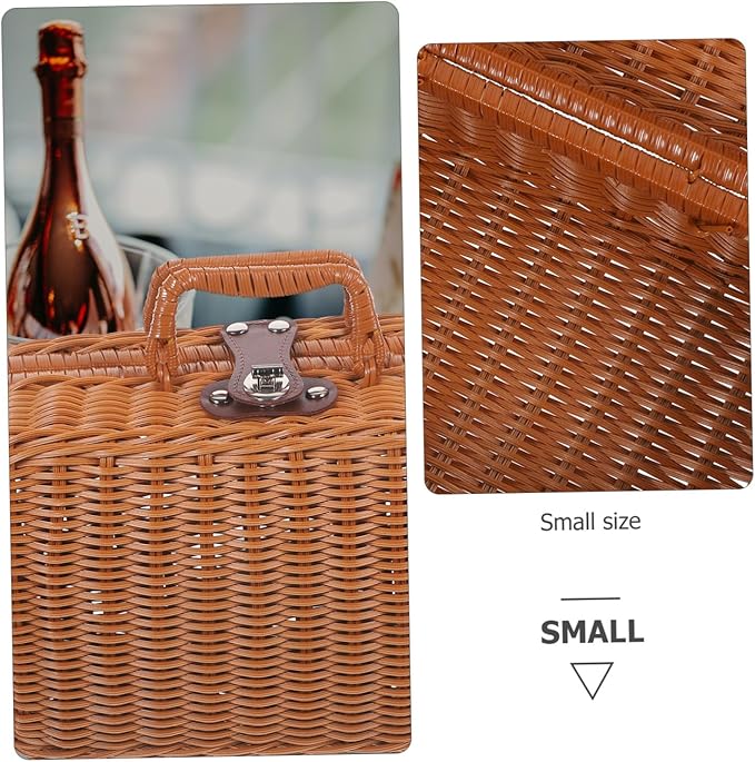 Handwoven Rattan Storage Box Large Decorative Box Lid for Makeup Decorative Shelves