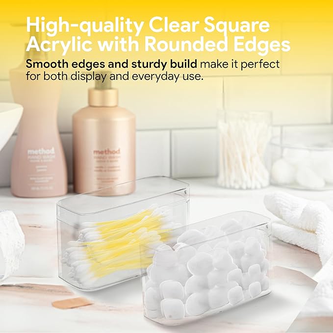 Hammont Acrylic Box - Party Favor Gift Boxes - Clear Cube with Rounded Edges for Gifts, Weddings, Treats, Candies & Accessories - Square Home Storage Boxes | 4.75”x2.5”x2” (12 Pack)