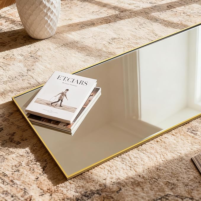 Simple Deluxe Full Length Mirror, 56"×21" Large Floor Mirrors, for Wall Door Bedroom Bathroom Living Room (Gold)