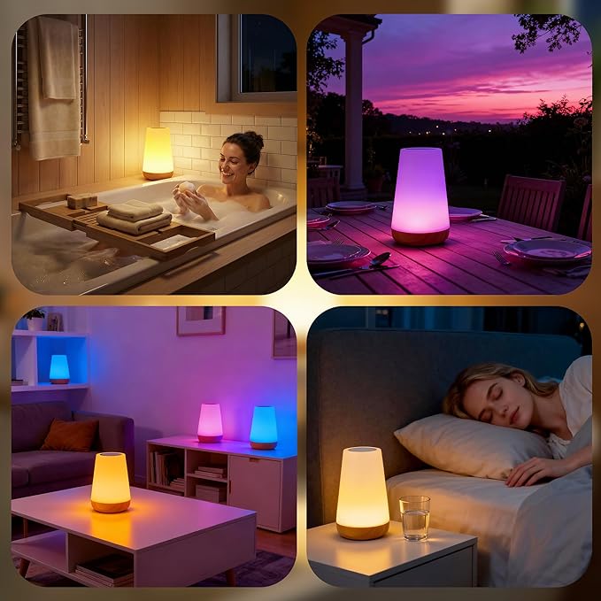 cambk Shower Waterproof Lamp for Bathroom, Rechargeable Mood Light for Inside Shower with Color Changing & Dimmable Brightness, Wireless Ambient Night Bath Lighting