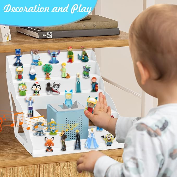 for Tonie Shelf Magnetic, Tonies Storage for Tonie Figures, 30-50 Characters and Toniebox for Girls and Boys in White