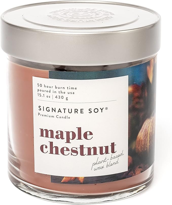 Signature Soy Lidded Maple Chestnut Scented Candle Large Jar
