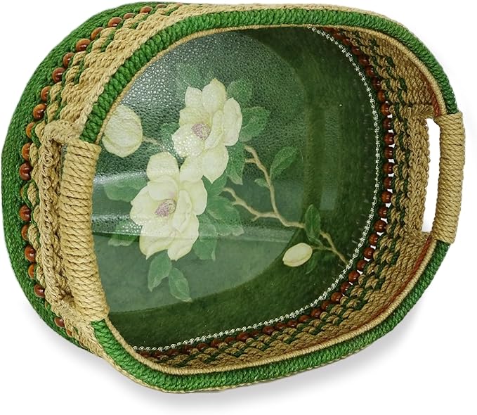 Zenpeace Wicker Large Rectangle Basket, Suitable For Hand-Woven Basket In Bedrooms, Kitchens, Bathrooms and Living Rooms, for Organizing and Decorating Projects, Storage Various Items and Keys