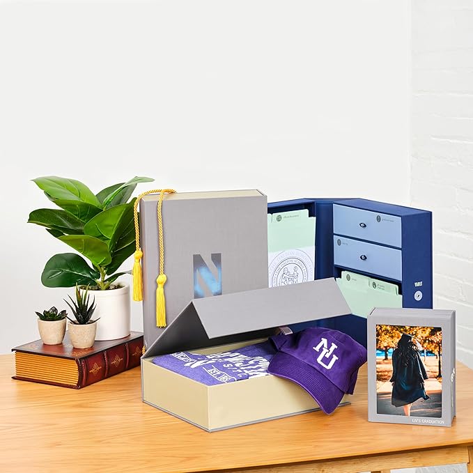 Personalizable Life Essentials & Graduate Keepsake Organizer | Keep High School and College Graduation Memorabilia Organized and Safe in One Convenient Home with this Gift for Students and Grads