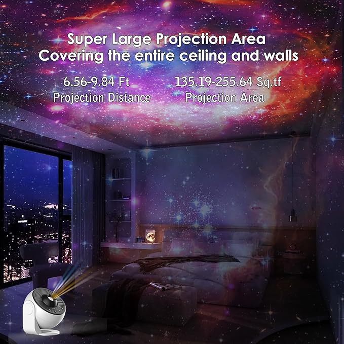 Upgraded Galaxy Star Projector for Bedroom, 13 in 1 Star Projector Galaxy Light,360° Rotating Planetarium Projector with Timer HD Constellation Ceiling Night Light for Kids Adults Room Decor Gift