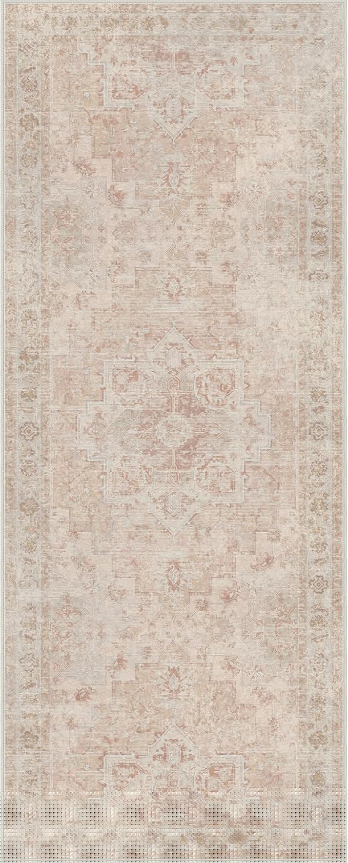 GENIMO Runner Rug 2'6"x6 Machine Washable Non Slip Vintage Hallway Runner Rug, Low Pile Lightweight Rugs for Indoor Entryway, Hallway, Kitchen and Corridor, Light Pink