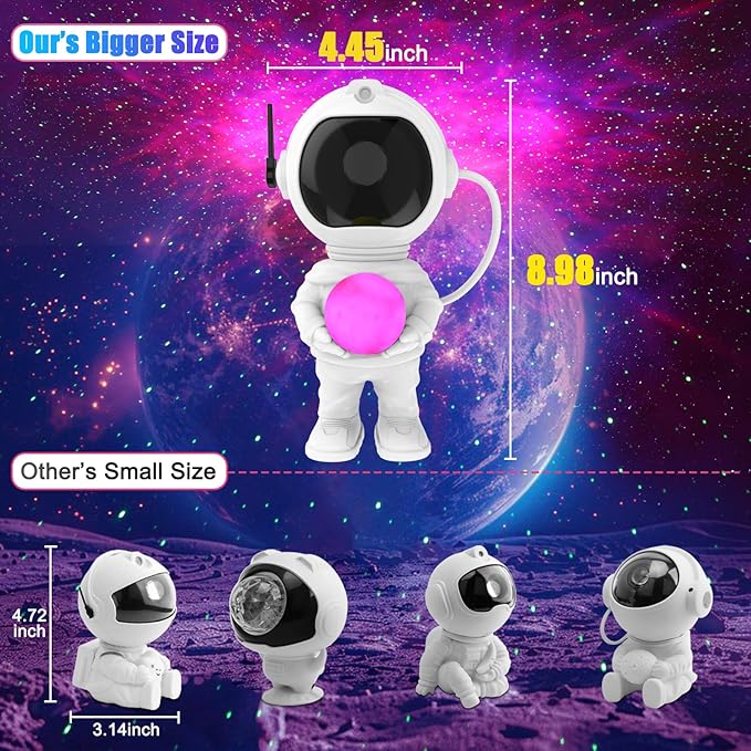 3 in 1 Star Projector with 8 Color Moon Lamp, Astronaut Galaxy Projector, Remote & Timer, 33 Light Effects LED Nebula Night Light for Kids Room Decor, Gift for Teen Boys Girls Birthday