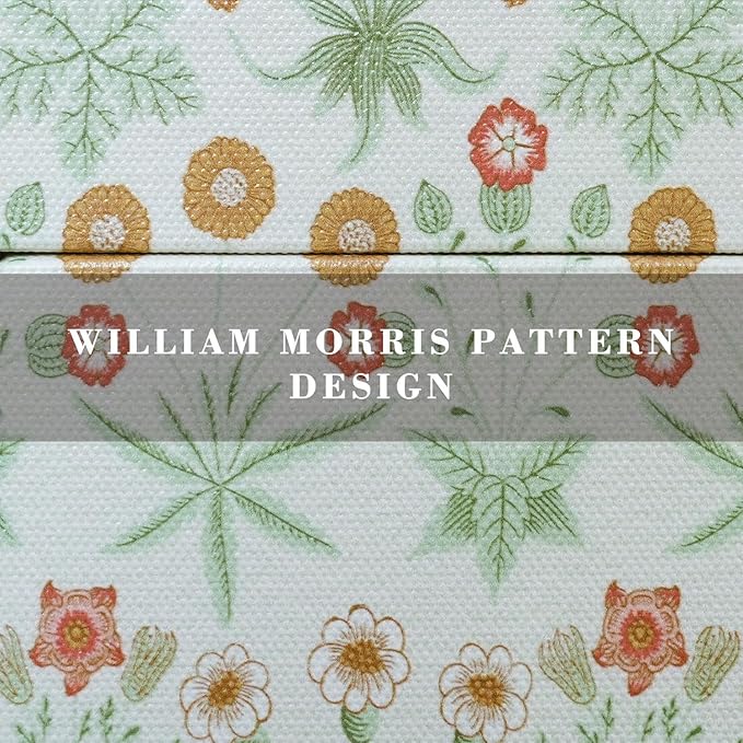 Vintage Decorative Storage Box with Handle, Retro Floral William Morris Keepsake Organizer Chest for Jewelry, Trinkets, Gift Packaging and Home Decor, 7 x 5.6 x 4.7 Inch