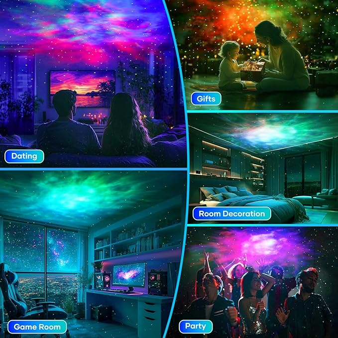 Galaxy Projector for Bedroom, Star Projector,Smart APP Memory Setting, Compatible with Alexa & Google Home, for Kids Adults Bedroom,Room Decor,Game Room,Party (Yellow Stars)