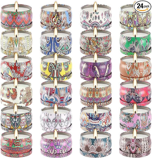 Howemon 24 Pack Scented Candles Set for Home, Relaxing Stress Relief, Aromatherapy - Natural Soy Wax and Fragrance - Gifts for Women, Mom, Best Friend, Wife, Birthday