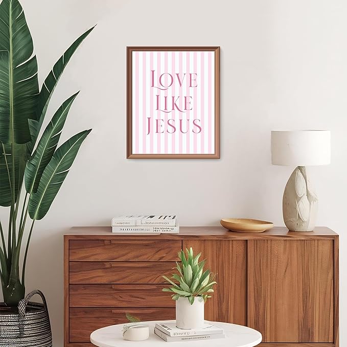 LARTSFRO Coquette Pink Bow Jesus Wall Art Decor Posters, Light Pink Bow Christian Room Bedroom Bathroom Dorm Wall Art Decor Aesthetic for Teen Girls College Gifts, Inspirational Bible Verses Bow Wall Decor, 12x16 Inch Set of 4 Bow Pictures (UNFRAMED)