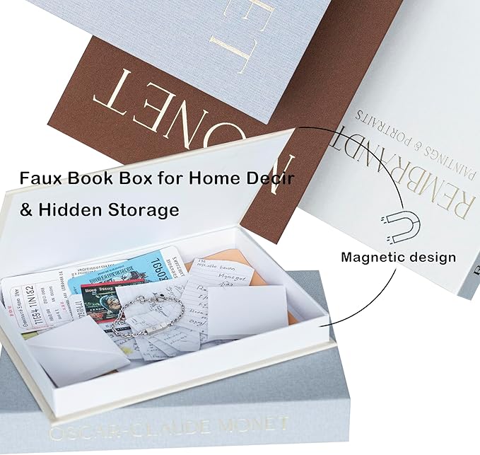 Modern Decorative Books Set of 2 - Stylish Coffee Table Books for Home Decor, Shelf Decor Aesthetic - Decorative Boxes for Modern Table Decorations