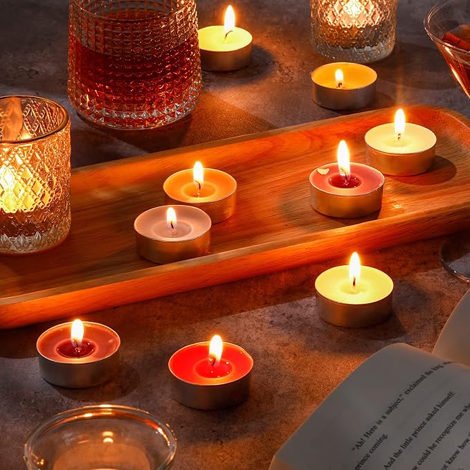 Huquary 108 Pcs Scented Tea Lights Candles Mini Scented Tealight Candles Bulk for Burning Approximately 4 Hours Time(Mix)