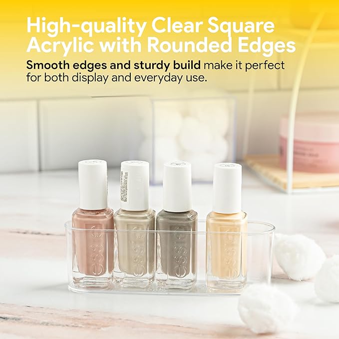 Hammont Acrylic Box - Party Favor Gift Boxes - Clear Cube with Rounded Edges for Gifts, Weddings, Treats, Candies & Accessories - Square Home Storage Boxes | 5”x1.5”x2.5 (12 Pack)