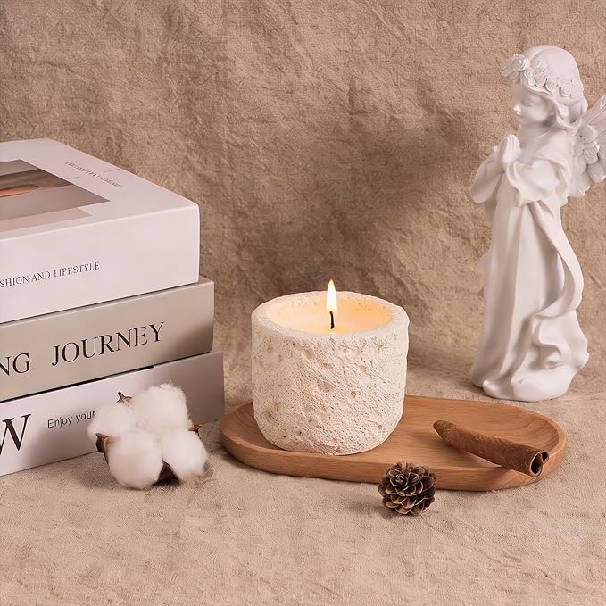 Viyffo 6oz Citronella Candle Outdoor, Small Citronella Candle Indoor, Candles for Home Scented, Non Toxic Soy, Ivory White Ceramic Jar for Patio, Backyard Décor & Camping Gift (12+ Hours Burn)