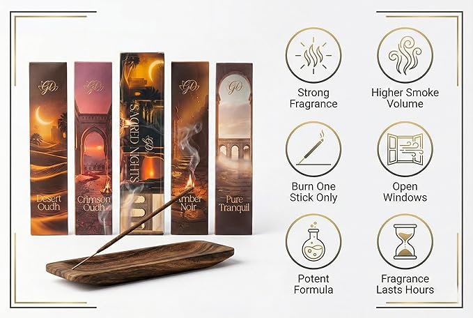 Premium Guruji Divinity Sacred Nights Incense Gift Set | Hand-Rolled Masala Incense for Meditation, Yoga & Home Fragrance