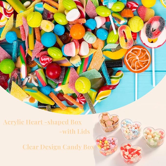 KissYou Acrylic Box Clear Box with Lid Acrylic Candy Box Jewelry Storage Display Boxes for School Wedding Birthday Graduation Party Favor