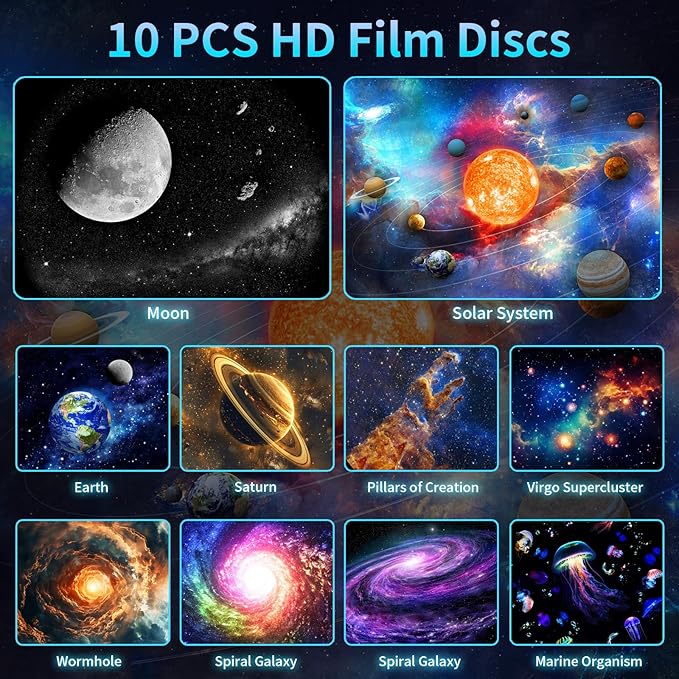 [White Noise] Galaxy Projector with Sound Machine 28 Soothing Sounds Memory Function Sleeping Timer Star Light Planetarium Projector with Starry Sky Space Solar System Moon Nebula for Adults Baby Kids
