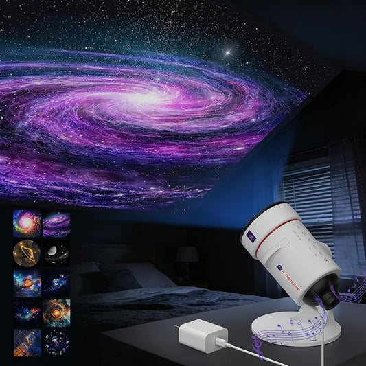 Galaxy Projector & White Noise Machine with 28 Sounds, Sleep Timer, Memory Function. Starry Sky Night Light Planetarium Projector Perfect for Relaxation, Teaching, Meditation and Kids' Bedtime